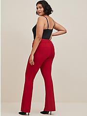 Trouser Slim Boot Studio Luxe Ponte Mid-Rise Pant, RED DHALIA, alternate