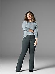 Plus Size Trouser Slim Boot Studio Luxe Ponte Mid-Rise Pant, CHARCOAL HEATHER, hi-res