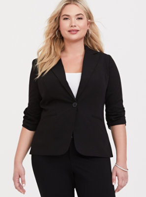 Plus Size - Studio Gabardine Madison Blazer - Black - Torrid